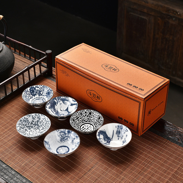 Blue and white tea cup