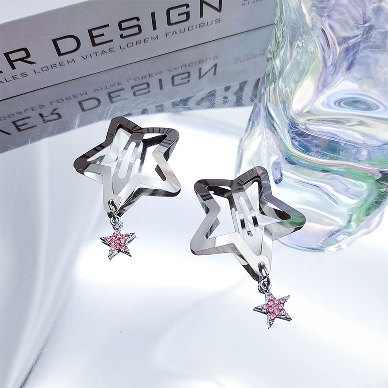 Women's Gender IG Style, Y2K, Cute Style IG Style Y2K Cute Women's Pentagram Alloy Charm Hair Clips
