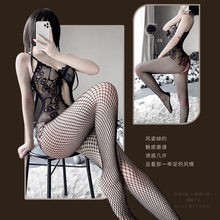 闺趣坊新款情趣内衣情趣网衣大码连体弹力镂空网袜套装一件代发