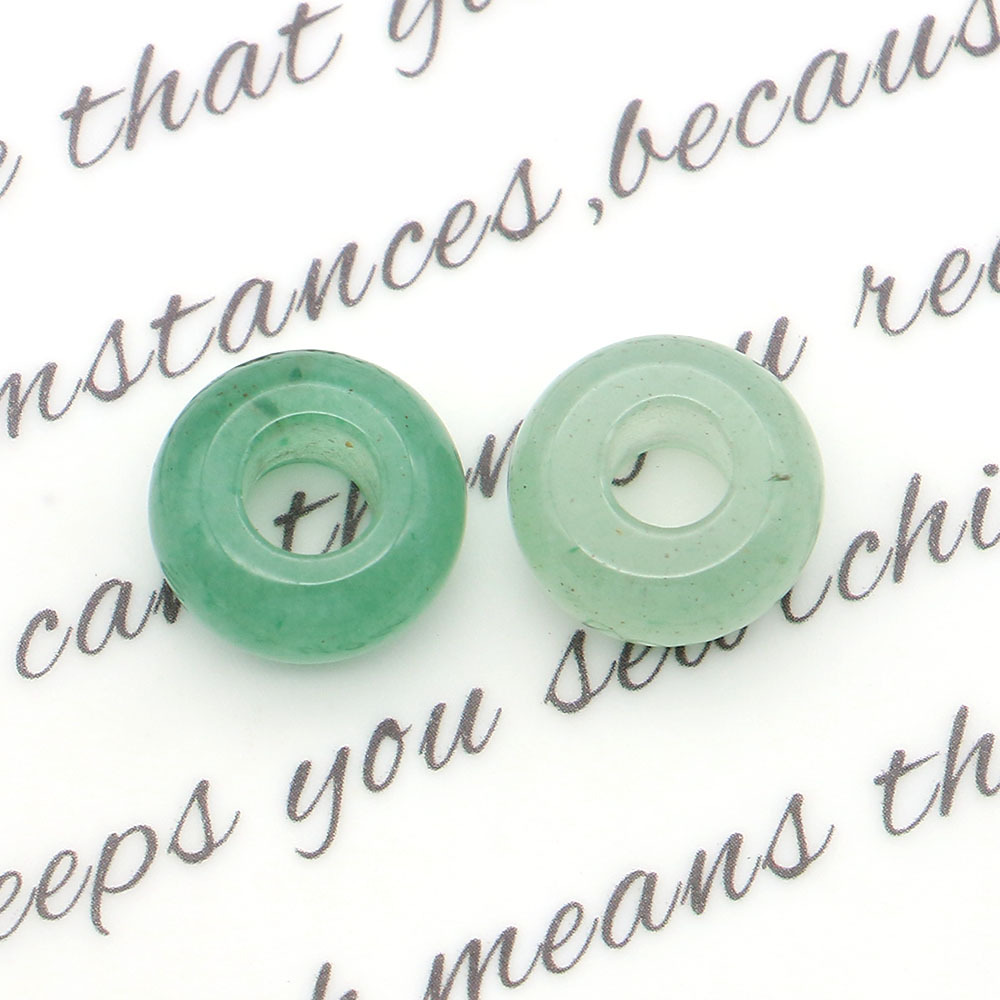 Pequeño anillo de piedra natural botón de seguridad de cristal DIY cuerdas de trenzado cuentas de pulsera collar accesorios colgante