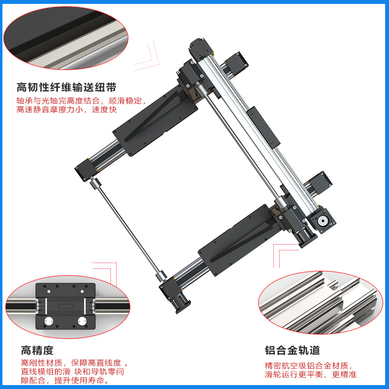 同步带模组皮带传动高速高负载步进伺服直线导轨龙门架滑台滑轨