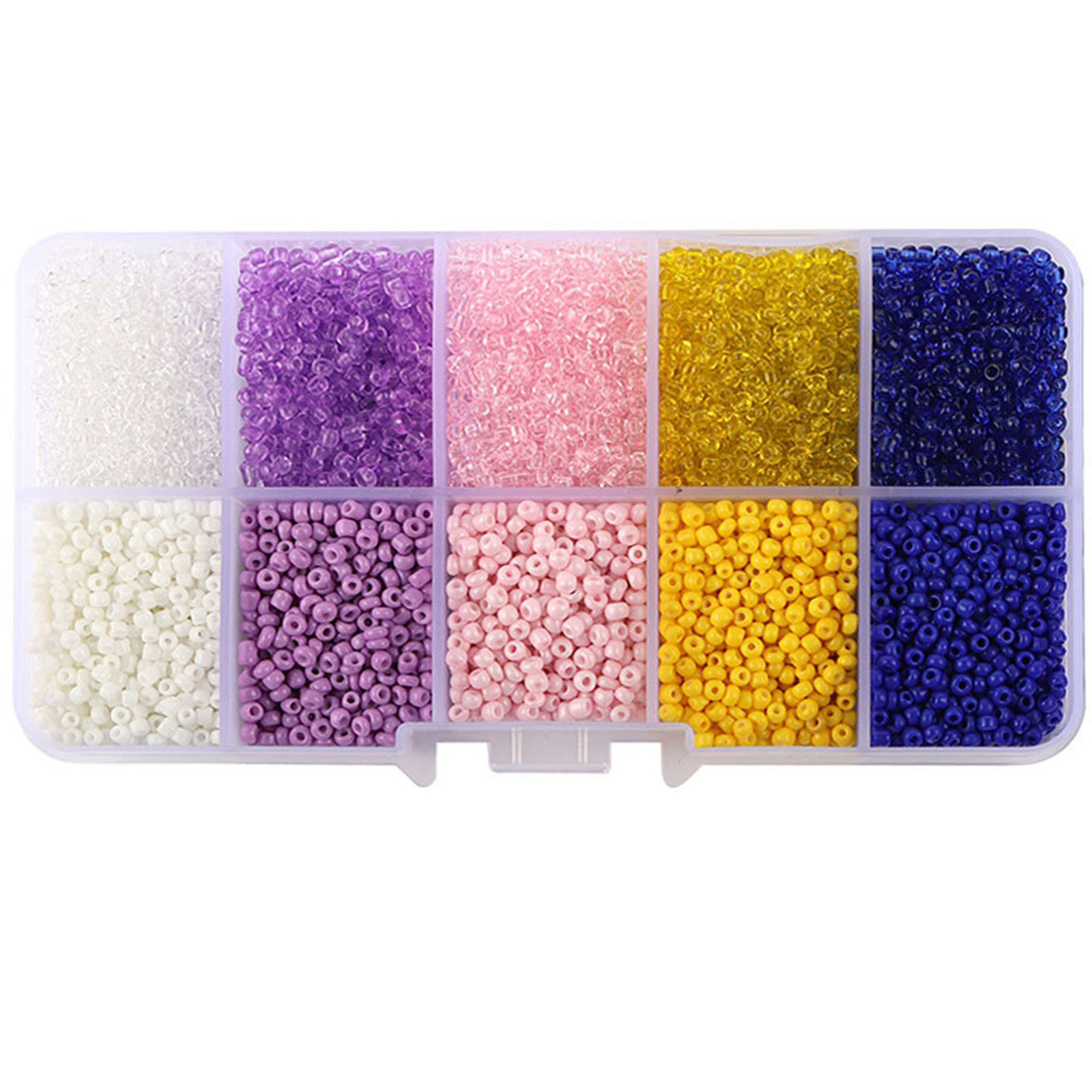 Cuentas de arroz 10 cuadrícula multicolor caja clásica de cuentas sueltas sequinilla pulsera pendientes DIY accesorios joyería al por mayor