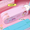 Cartoon double-layer capacious pencil case, cute high quality storage box for elementary school students, wholesale