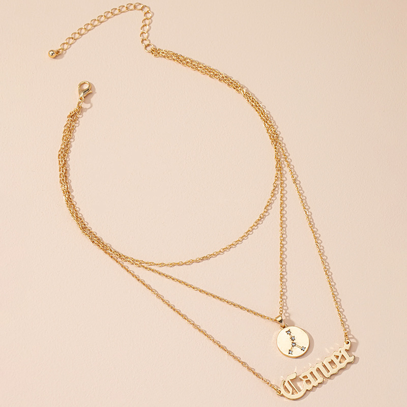 Retro Diamond-studded Symbol Clavicle Chain Twelve Constellation Necklace Letter Sweater Chain display picture 28