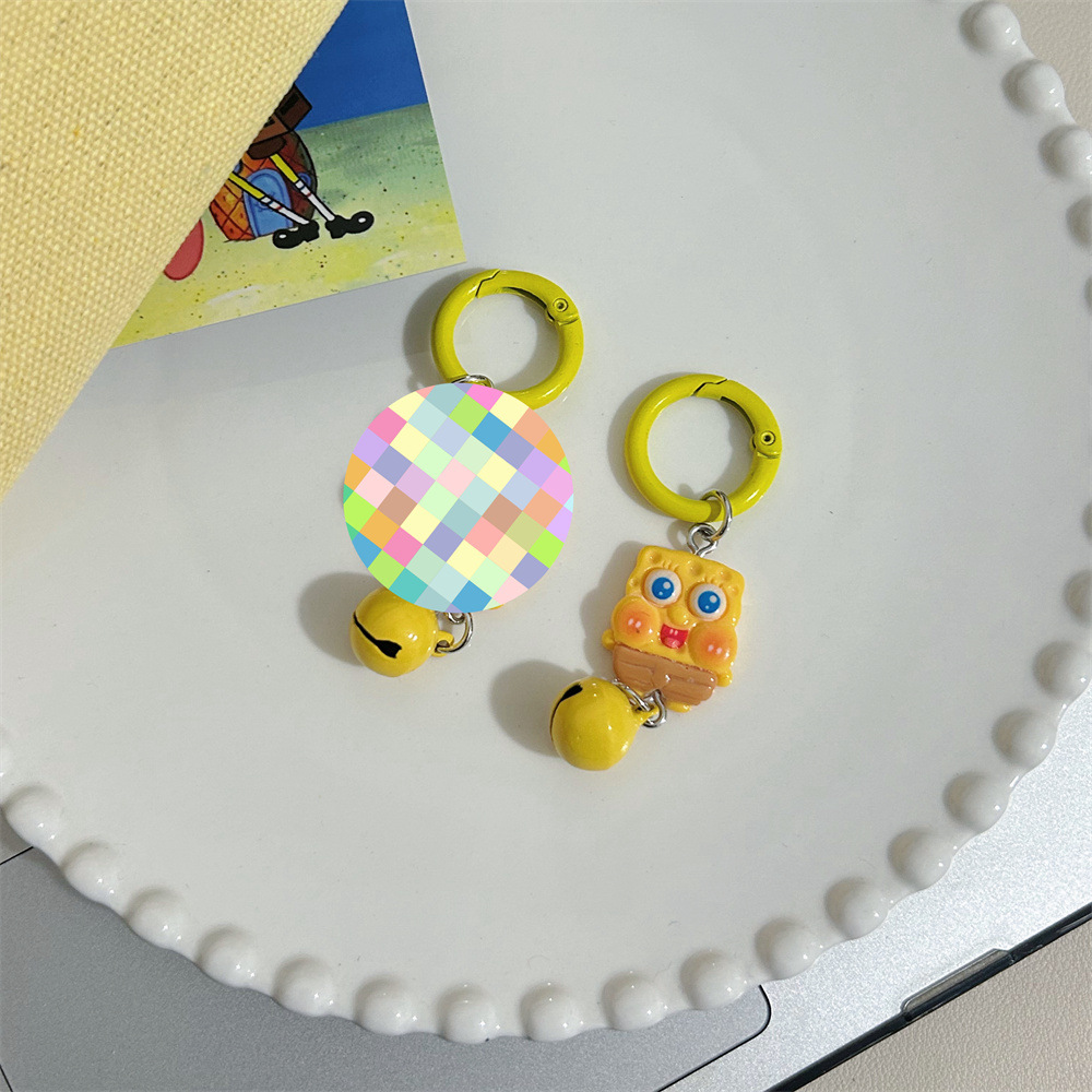 Nuevas campanas SpongeBob Pie Big Star Keychain adornos colgantes de dibujos animados accesorios mochilas chicas regalos amiga