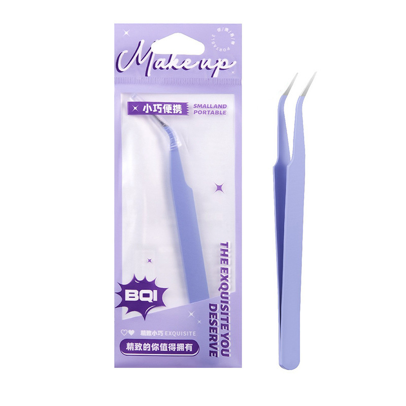 Pinzas profesionales para pestañas postizas Xierui BQI, pinzas para dar forma a las cejas y recortar el bigote con punta oblicua, pinzas con punta puntiaguda, pinzas de belleza.
