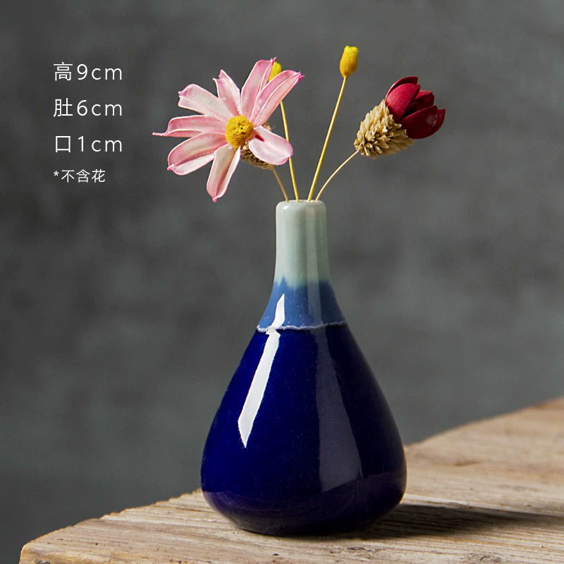 Ceramic Decorative Flower Vases, Handmade Small Tabletop Vase, Glazed Variants