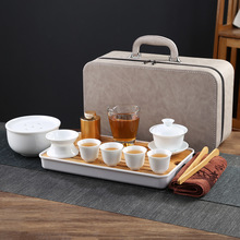 德化白瓷便攜旅行茶具套裝建水茶船茶洗功夫茶具套裝商務禮瓷logo