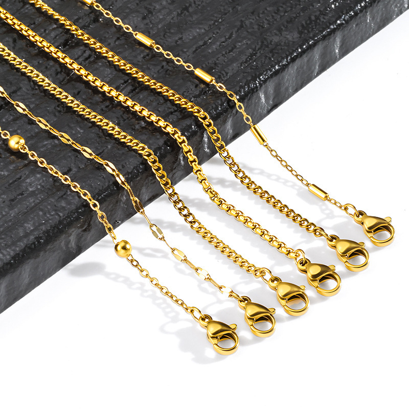 18K Real Gold Chain Stainless Steel Bracelet for Women, Cuban Chain with a High-End Feel, Ins-Style Metal Chain, Titanium Steel Non-Fading Hand Jewelry 18K Real Gold Chain Stainless Steel Bracelet for Women, Cuban Chain with a High-End Feel, Ins-Style Metal Chain, Titanium Steel Non-Fading Hand Jewelry