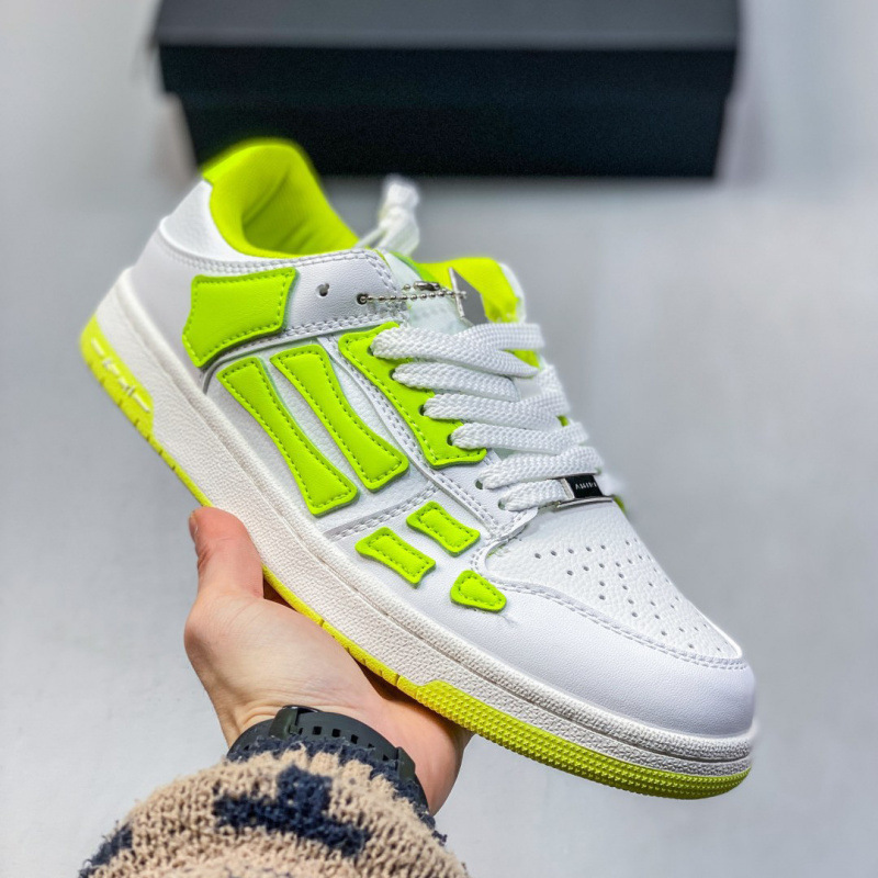 Putian de alta calidad AMIRI hueso zapatos de lujo ligero para hombres y mujeres zapatos de skate de suela gruesa de moda zapatos de skate casuales para mujeres zapatos de moda