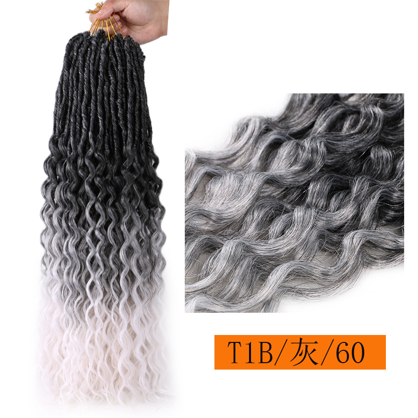 Pelo de ganchillo de fibra química europea y americana NO LOCS Crochet pelo lombriz curvada cola suelta entrega de una sola pieza