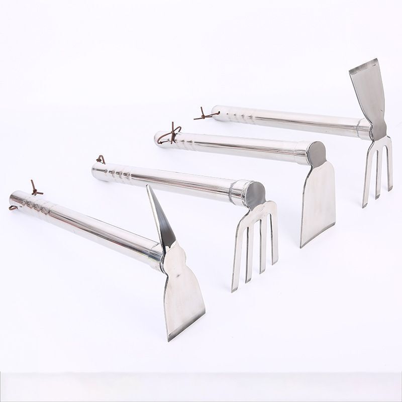 Agricultural gardening tools stainless steel dual-purpose hoe weeding rake farming tools planting vegetables fishing small hoe flower hoe
