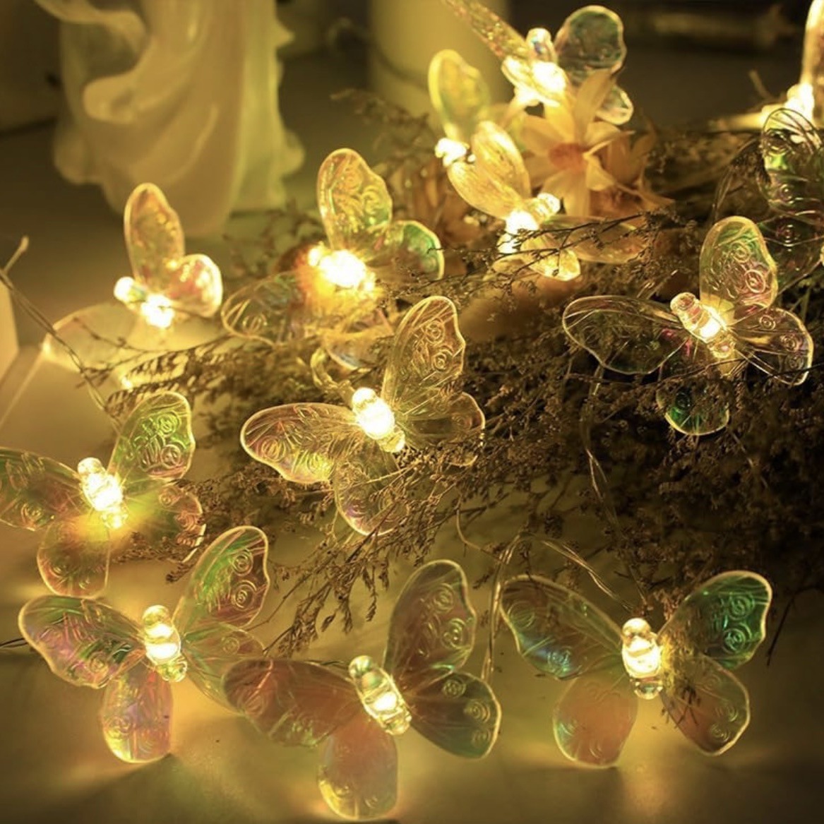 LED mariposa cadena de luces decorativas coloridas luces de atmósfera interior patio festivo diseño de luces decorativas
