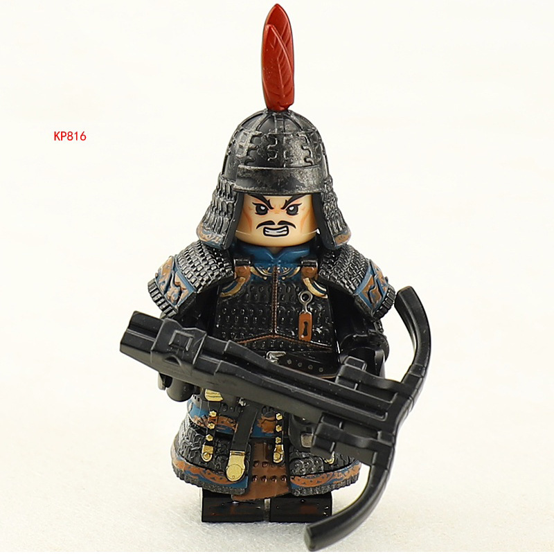 外贸专供袋装古代唐朝陇佑军士兵积木人仔重甲拼装玩具KP813-818|undefined
