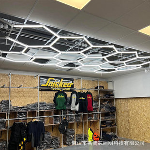 Car Beauty Work Station Light, Special Lighting for Car Wash Room, Waterproof and Dust-Free Film Room DIY Hexagonal Led Light 15 Holes