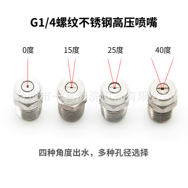 Nozzle Cleaning Sanitation Vehicle Sweeper Humidifying Cooling 2 External Wire 1/4 Thread Stainless Steel Fan-shaped High Pressure Nozzle