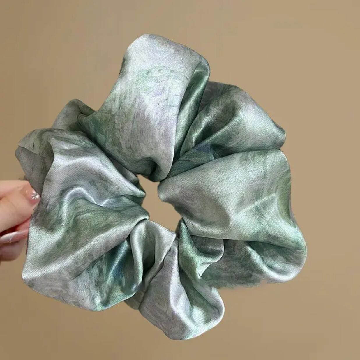 Corbata de pelo de intestino de lunares de crema grande coreana, gomas de goma de cola de caballo suaves para mujer, accesorios para el cabello de bola, accesorios para el cabello, cuerda para la cabeza