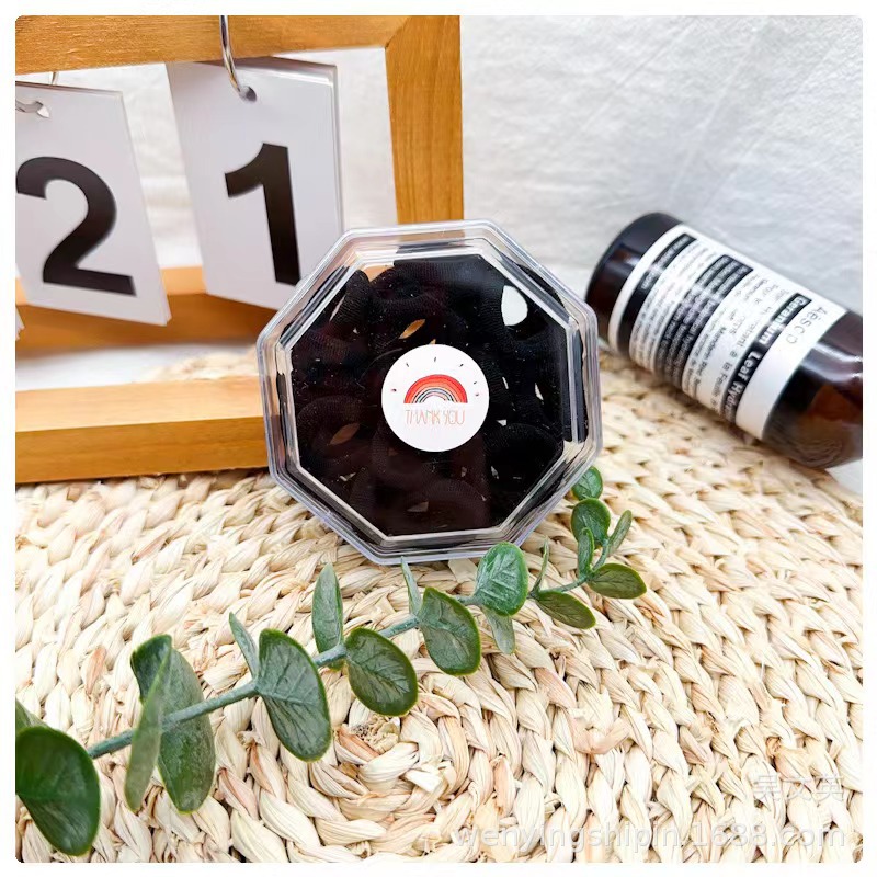 2024 color caramelo cuerda de cabello caja octogonal de banda de goma para niños cabello anillo de cabello cuerda de cabeza dulce lindo pequeño fresco