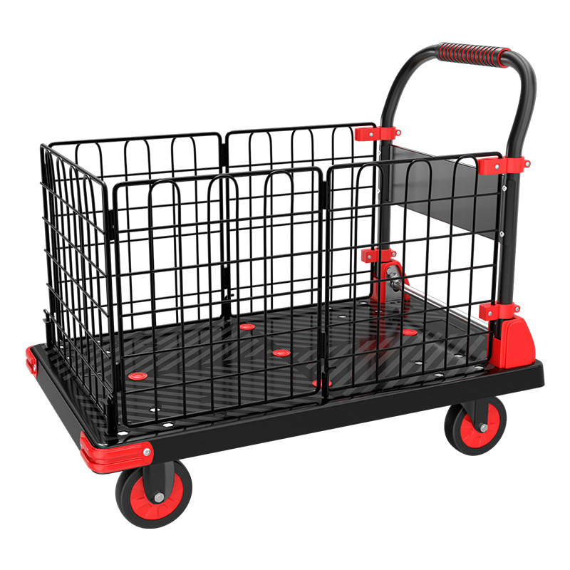 STALL supermercado recogiendo basura trolley tirando valla trolley carro plano plegable
