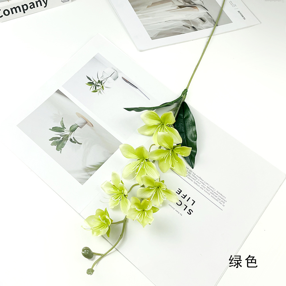 7 flores falsas de magnolia de rama única sala de bodas decorativa floral decoración de la mesa del hogar accesorios