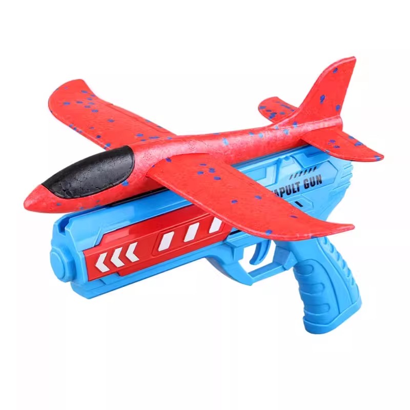 Children's Foam Ejection Airplane, Hand-Thrown Airplane, Outdoor Sports Toy Gun, Flying Glider, Luminous One-Touch Launch 5