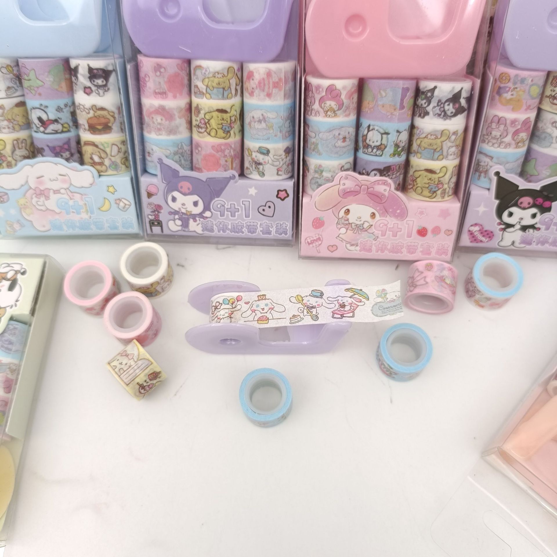 Creativo de dibujos animados Sanrio 9 1 Mini y juego de cinta de papel Cinta adhesiva hecha a mano de bricolaje de alto valor para niños