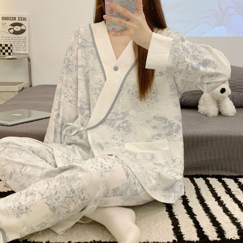 Pure Cotton Summer Thin Moon Clothing Spring and Autumn Postpartum Nursing Pajamas Winter Pregnant Women Home Clothing Pregnancy Suit Pure Cotton Summer Thin Moon Clothing Spring and Autumn Postpartum Nursing Pajamas Winter Pregnant Women Home Clothing Pregnancy Suit