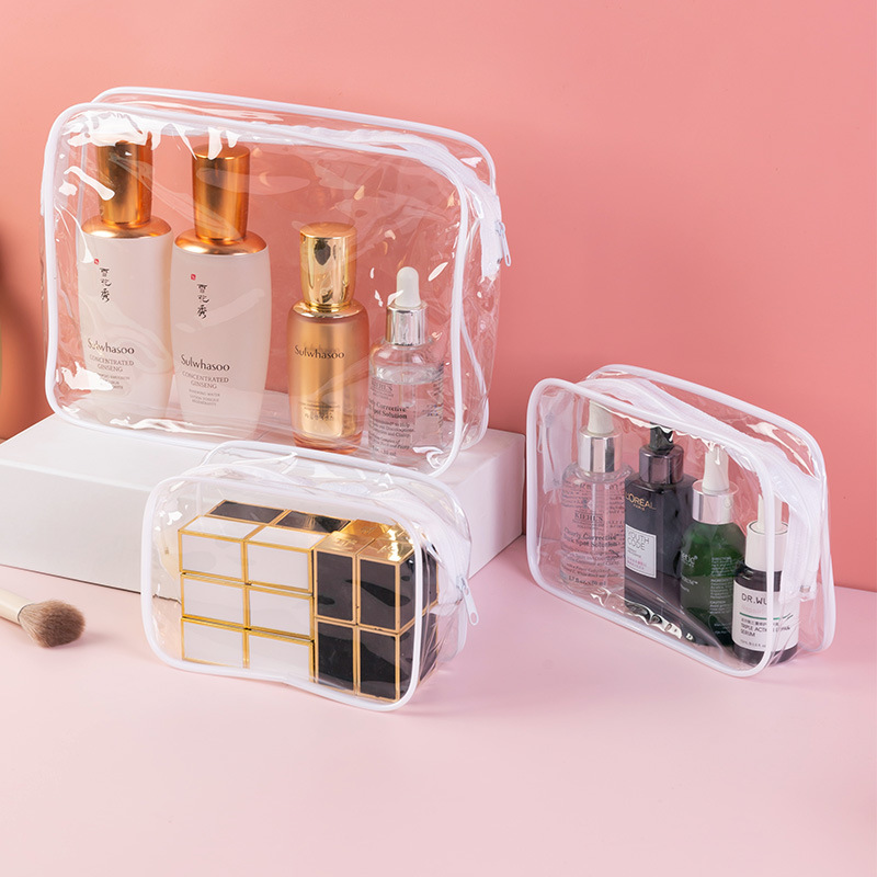 Bolsa de lavado visual de PVC de punto grueso bolsa de almacenamiento de cosméticos de viaje al aire libre bolsa de almacenamiento de artículos de tocador bolsa de cremallera impermeable