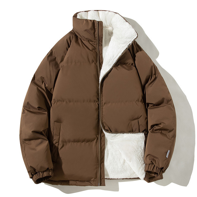 綿の服の男の秋冬の新型のファッションの短いタイプの羽戎の綿の服のファッションのブランドのパンの服のオーバーの厚い立襟の百合の綿入れの上着|undefined