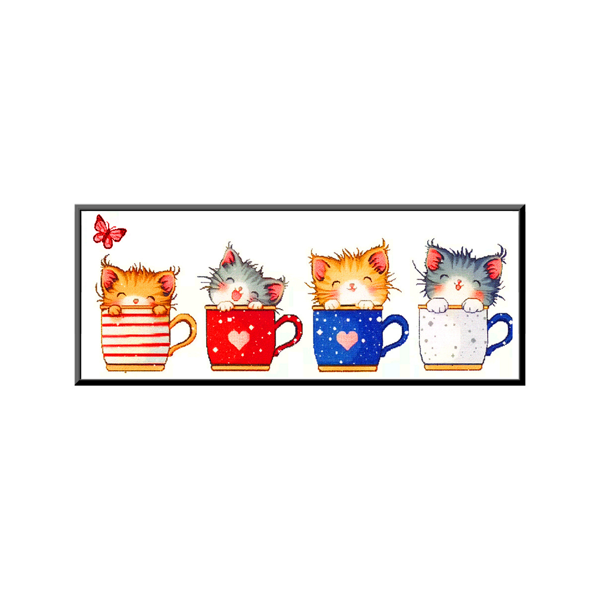 Mona Lisa Real Taza de menú de bordado cruzado gato nuevo estilo moderno minimalista lindo animal curado sala de estar bordado a mano image 5