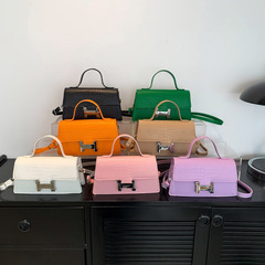 洋氣質感小方包女鱷魚紋單肩斜挎包時尚簡約韓版辣妹手提腋下包包