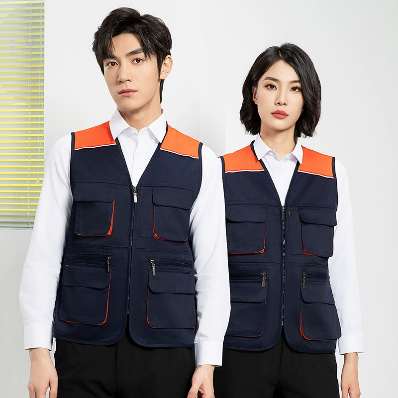 Весна и осень reflected? Это не требование: перевести: "Spring and Autumn Reflective Vest Mesh Color Blocking Multi-Pocket Vest Vest Volunteer Photography Group Work Vest Customized"