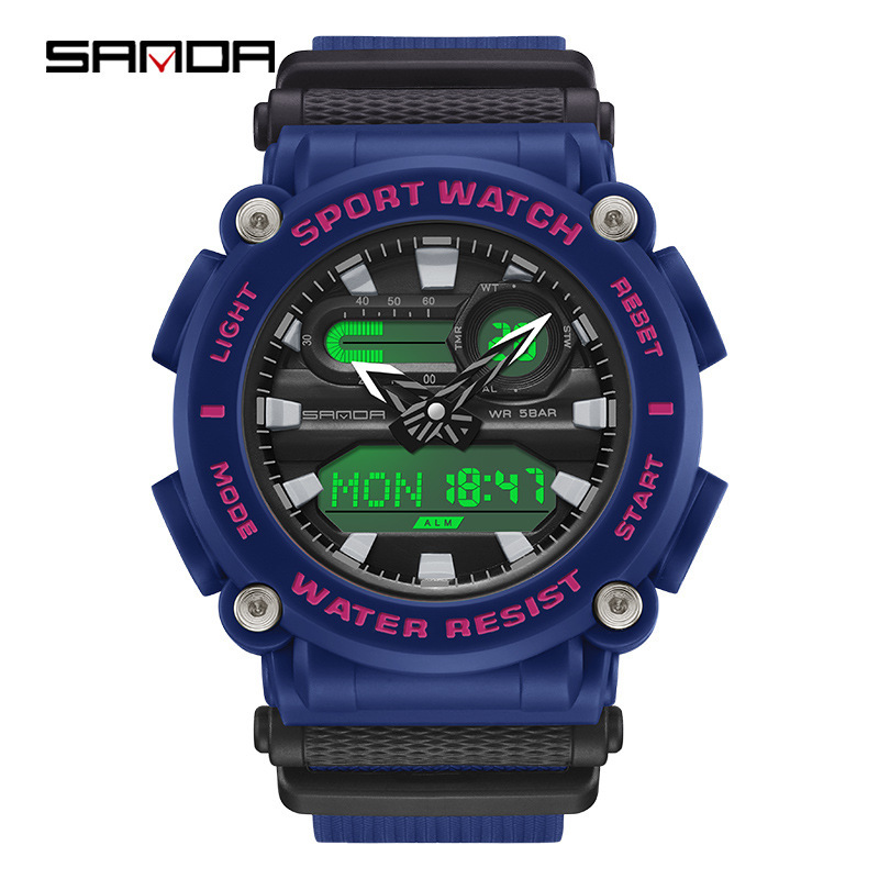 SANDA 3139 reloj electrónico multifuncional deportes al aire libre luminoso impermeable reloj de hombre simple reloj creativo