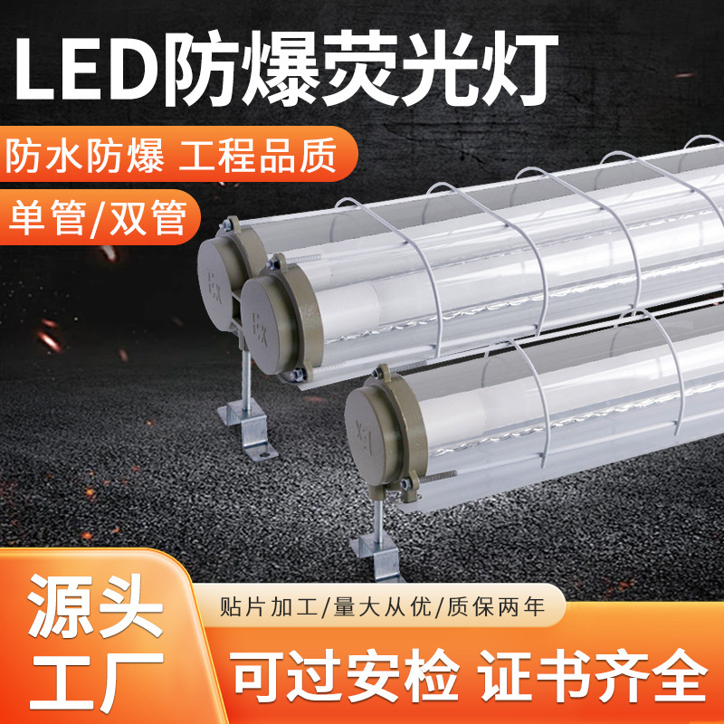 Double-Tube Explosion-Proof Lamp Housing Manufacturer Spot Wholesale Workshop Warehouse Lighting Emergency 1.2m Single-Tube Kit Waterproof