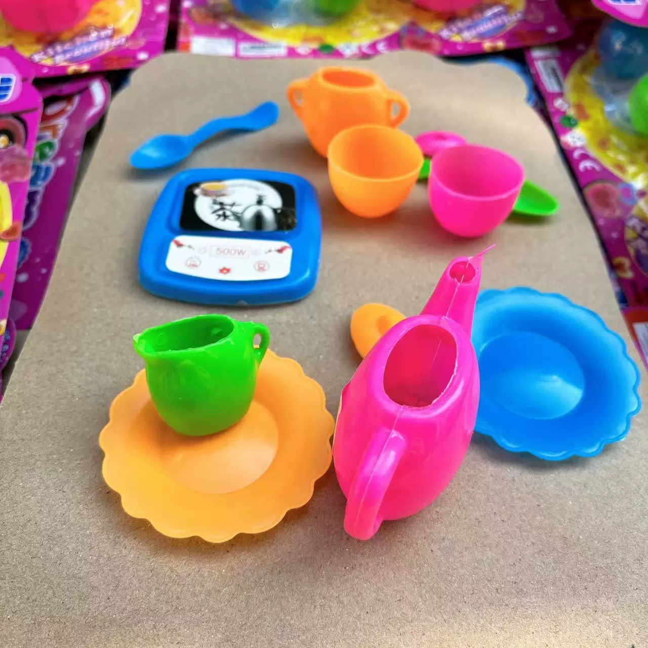 Детская семейная игрушка, чайный набор, ложка, посуда