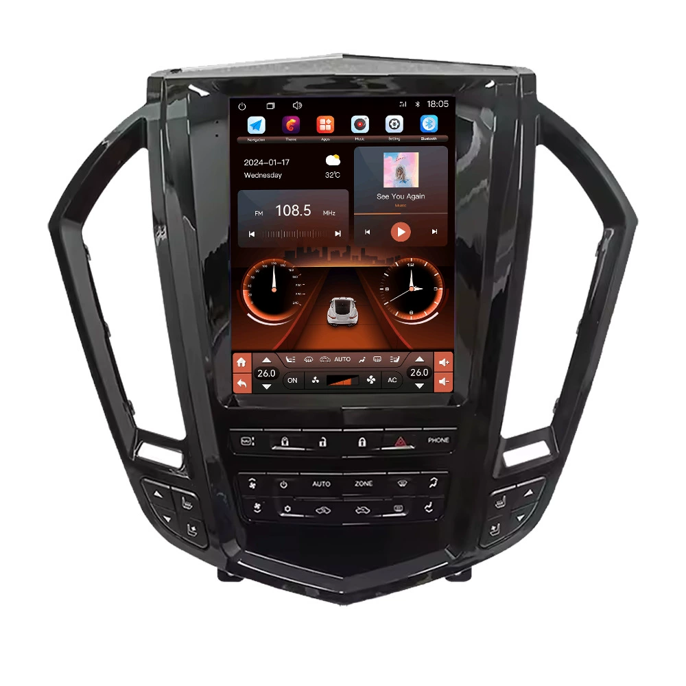 IPS полностью ламинированный большой экран Android для центральной панели автомобиля с Wi-Fi, навигацией и GPS, подходит для Cadillac SRX 2009-2012 годов.