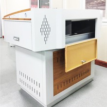 钢木组合多媒体讲台讲桌学校教室多功能发言台主席台无商用场所