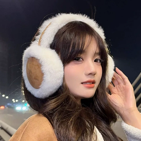 保暖冬季护耳新款加厚女骑车美棕色2025耳罩毛绒耳套防寒拉德耳暖