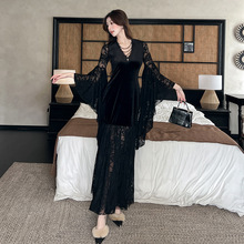 2025少女连衣裙长裙黑色礼服裙子万圣节穿搭服装