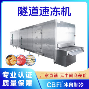 广州冰泉隧道速冻机适用水产加工预制菜速冻等高效节能厂家直销