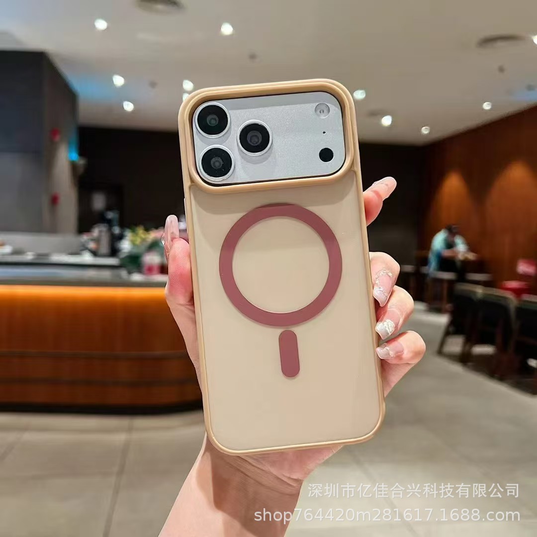 Nuevo impacto de la piel succión de color para iPhone17promax caso de teléfono móvil cuatro líneas de molde manzana 16 color