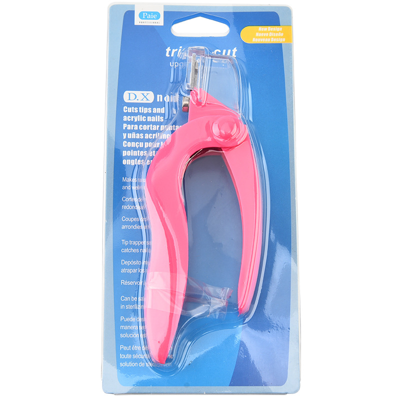 Tijeras para uñas de una línea de acero inoxidable en forma de U, cortador para extensiones de fototerapia DIY, con herramienta de formación.