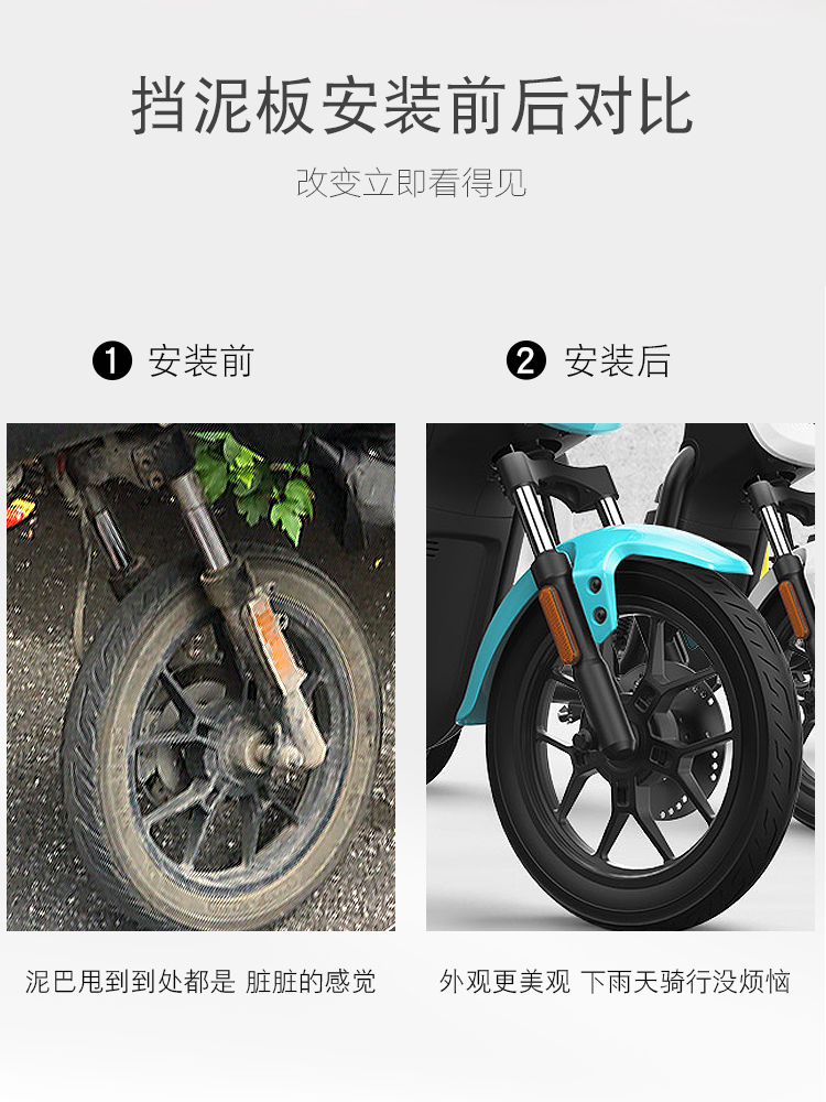 Suitable for Mavericks Electric Vehicle U1uqisUS U B Front Mudguard Front Mudtile Water Fender Carbon Fiber Front Wheel Mudboard