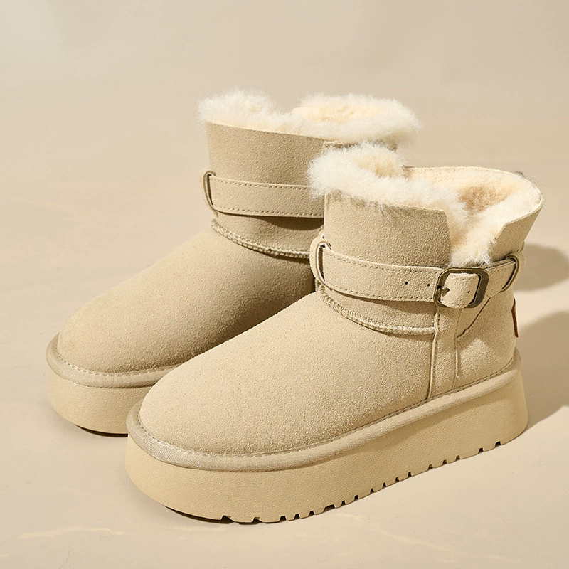 Зимние новые теплые снежные сапоги женские бархатные хлопчатобумажные туфли женские утолщенные подошвы северо-восточные хлопковые сапоги женские наружные модные морозостойкие