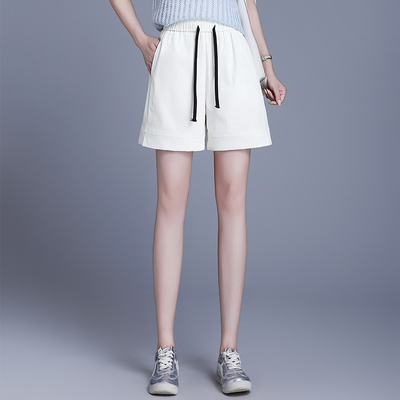 2025 New Summer Fashion Drawstring Slimming Shorts for Women High Waist Covering Flesh Slimming Soft Elastic Casual Wide Leg Pants 2025 New Summer Fashion Drawstring Slimming Shorts for Women High Waist Covering Flesh Slimming Soft Elastic Casual Wide Leg Pants
