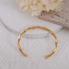 Universal retro bamboo women's bracelet, accessory stainless steel, European style, simple and elegant design, 750 sample gold