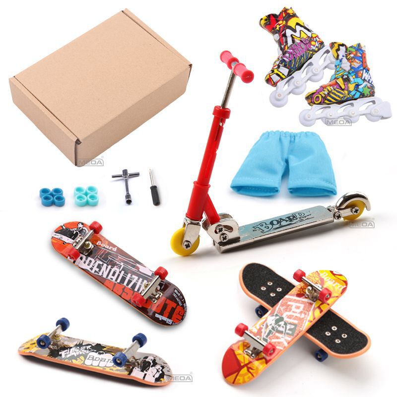 Foldable Scooter Finger Skateboard DIY Alloy Indoor Table Game Double Rocker Sports Cross-border Christmas Toy