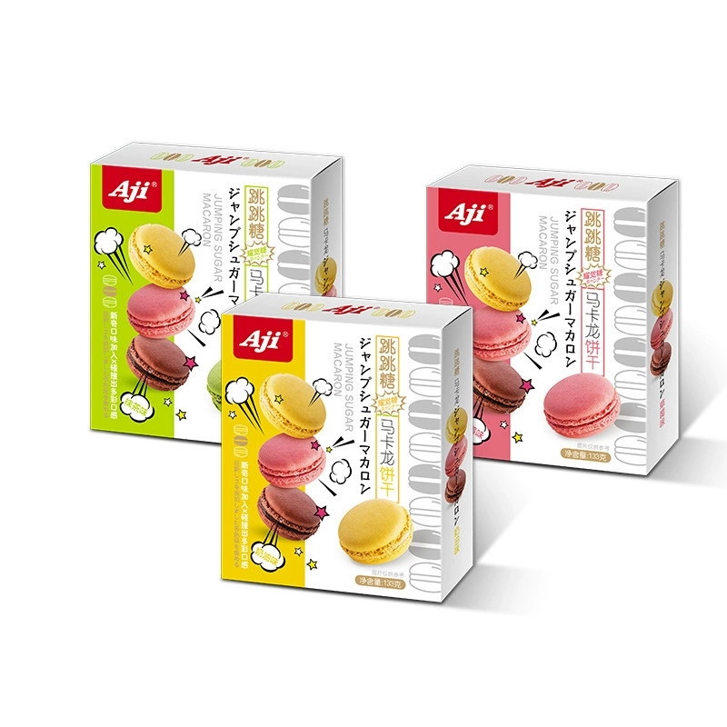 AJI jump jump sugar Macaron sandwich biscuits 133g multi -flavored office net red casual snack food wholesale