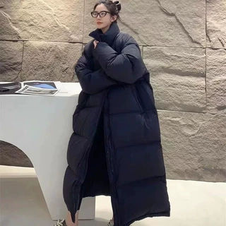 反季棉服女长款过膝显瘦新款冬季外套女加厚立领棉衣女外套潮