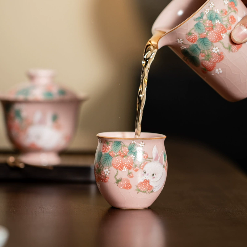 Имитируемый Song Powder Ru Master Cups Household Ceramic Single Cup Tea Cup Opening Tablets Ru Kung Fu Tea Set Tea Cup Tea Cup